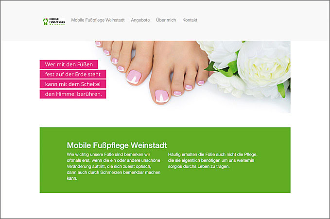 Die Internetseite für Fusspflege-Weinstadt.de